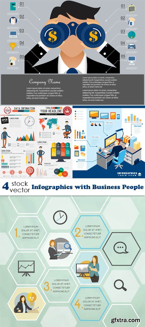 Vectors - Infographics with Business People