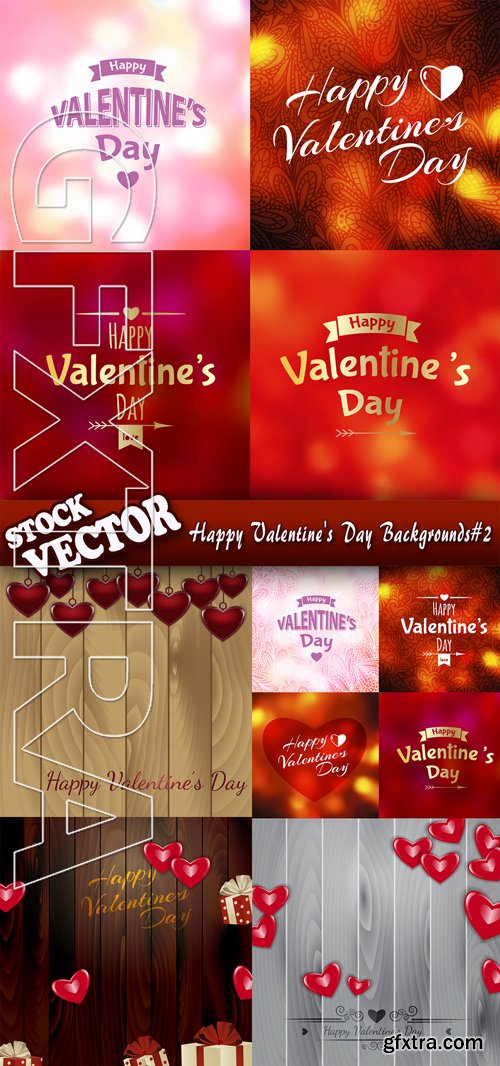 Stock Vector - Happy Valentine\'s Day Backgrounds#2