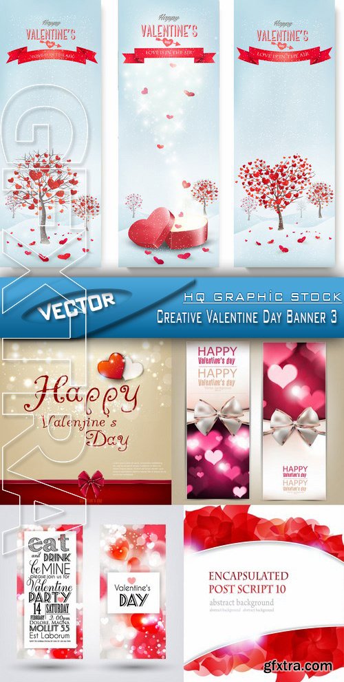 Stock Vector - Creative Valentine Day Banner 3