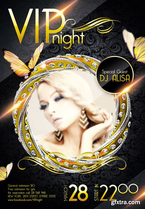 VIP Night Club Flyer PSD Template