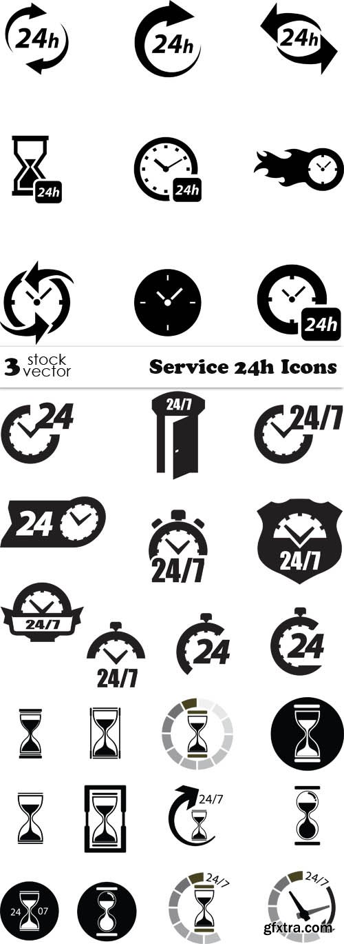 Vectors - Service 24h Icons