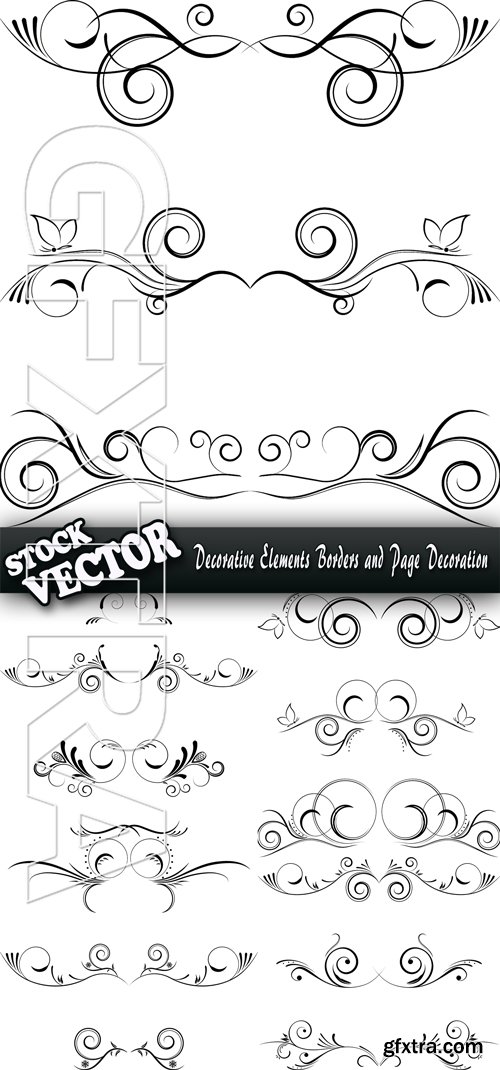 Stock Vector - Decorative Elements Borders and Page Decoration