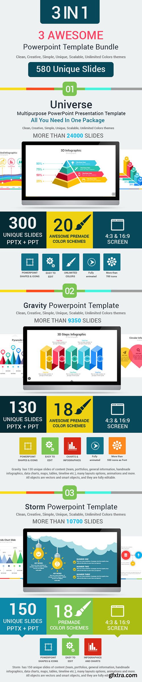GraphicRiver - 3 Awesome Powerpoint Template Bundle 10102290