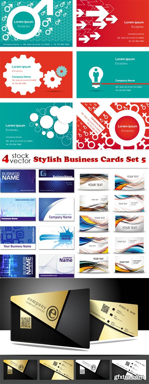 Vectors - Stylish Business Cards Set 5