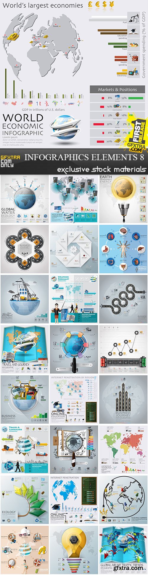 Infographics Elements 8, 25xEPS