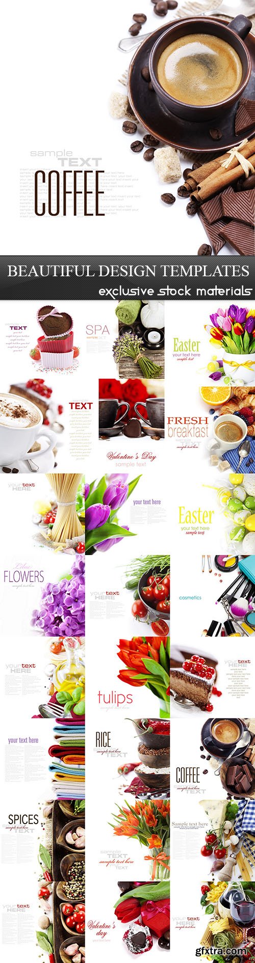 Beautiful Food & Drink Design Templates with White Background 25xJPG