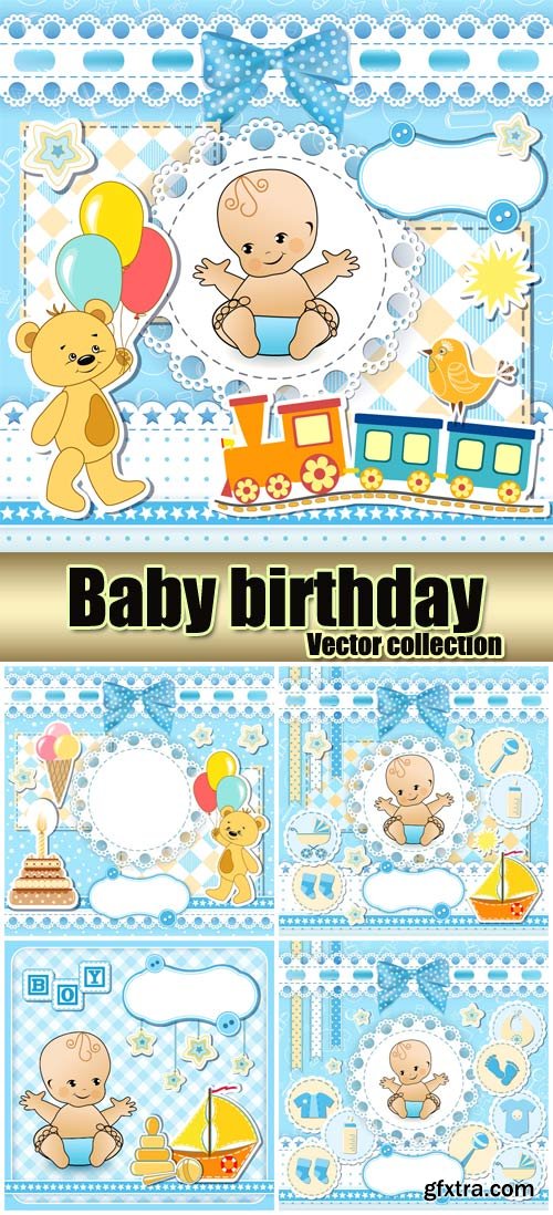 Baby backgrounds, birthday vector