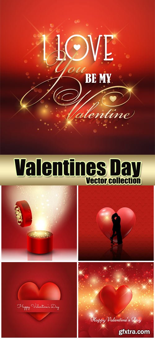 Red background with hearts, valentines day vector