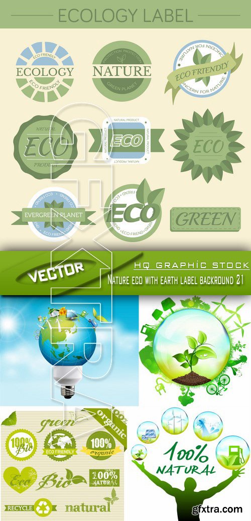 Stock Vector - Nature eco with earth label backround 21