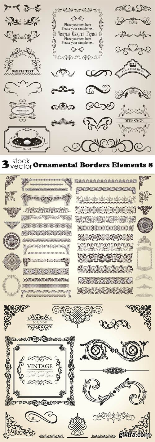 Vectors - Ornamental Borders Elements 8
