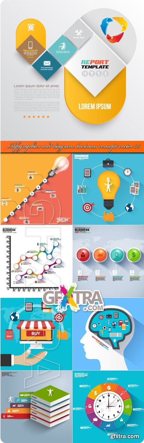 Infographics and diagram business concept vector 35