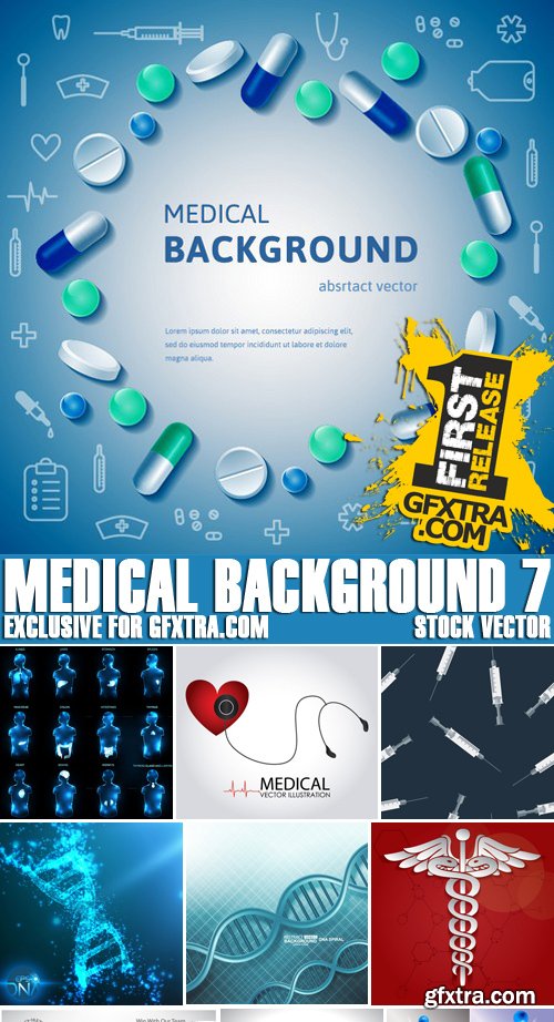 Stock Vectors - Medical background 7, 25xEPS
