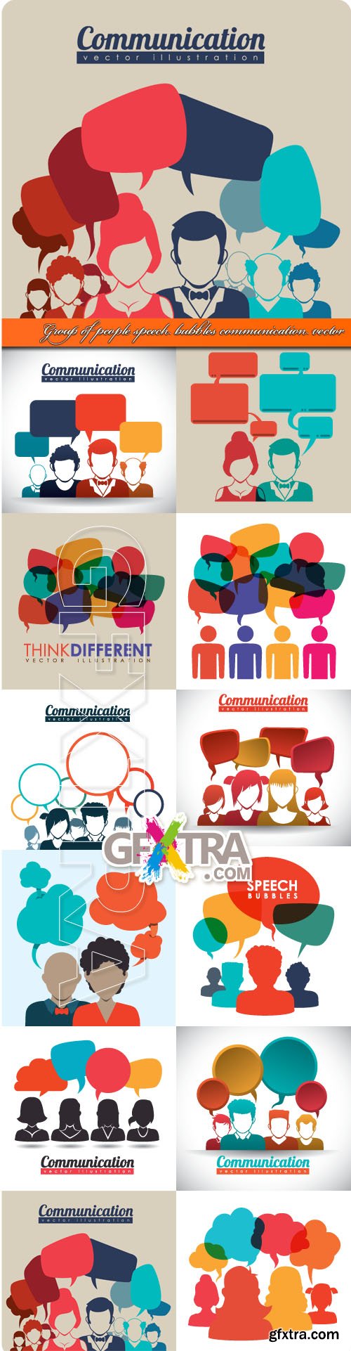 Group of people speech bubbles communication vector