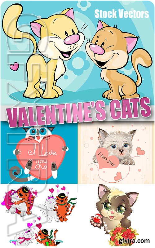 Valentine cats - Stock Vectors