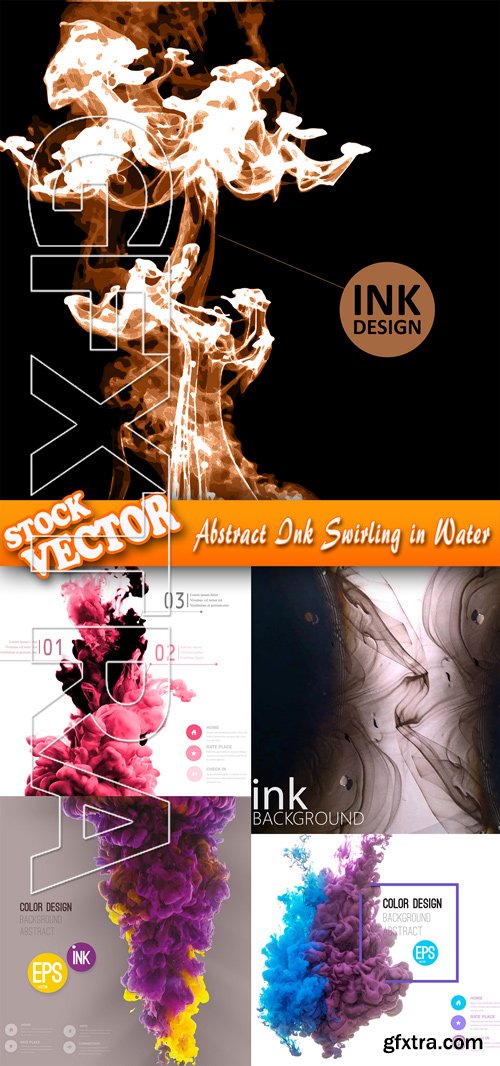 Stock Vector - Abstract Ink Swirling in Water