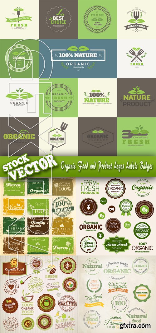 Stock Vector - Organic Food and Product Logos Labels Badges