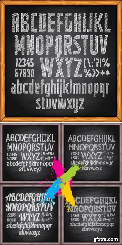 Alphabet Lettering on Chalkboard Vector
