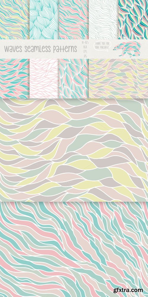 Waves seamless patterns - CM 80493