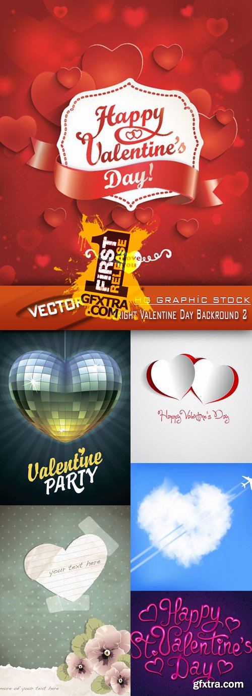 Stock Vector - Bright Valentine Day Backround 2