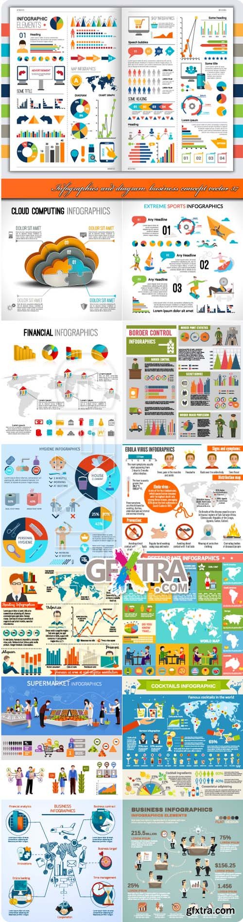Infographics and diagram business concept vector 37