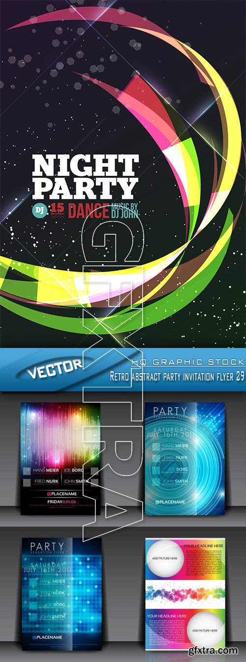 Stock Vector - Retro abstract party invitation flyer 29