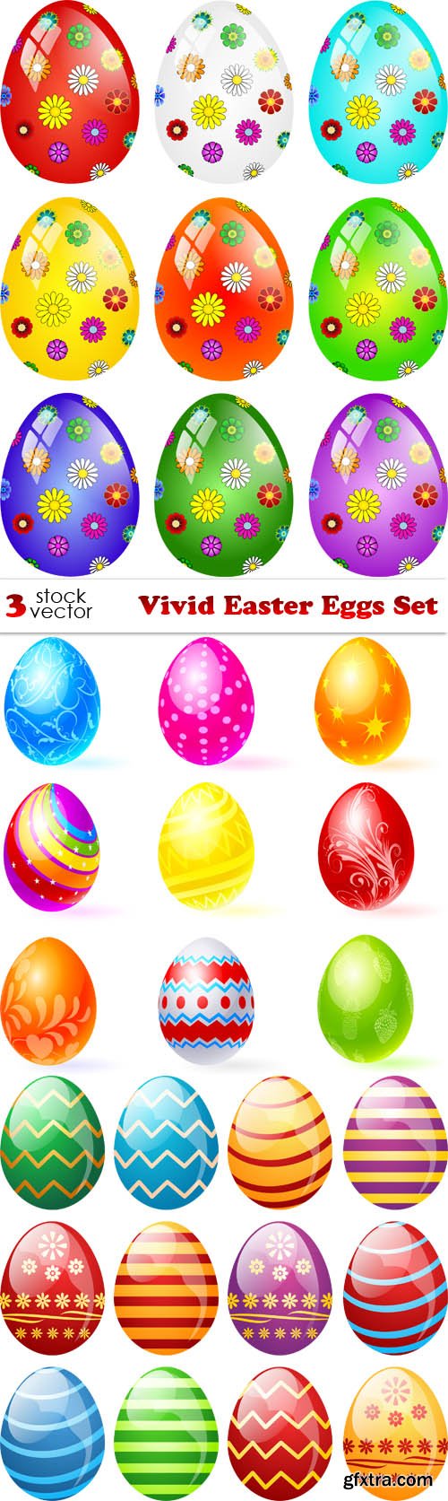 Vectors - Vivid Easter Eggs Set