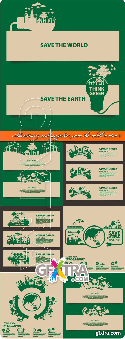 Advertising ecology poster save the earth vector 6