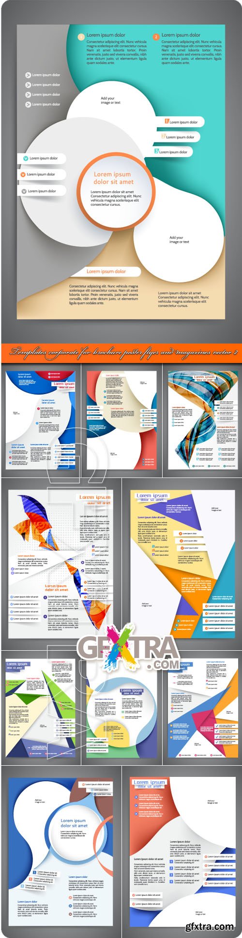 Templates corporate for brochure poster flyer and magazines vector 2