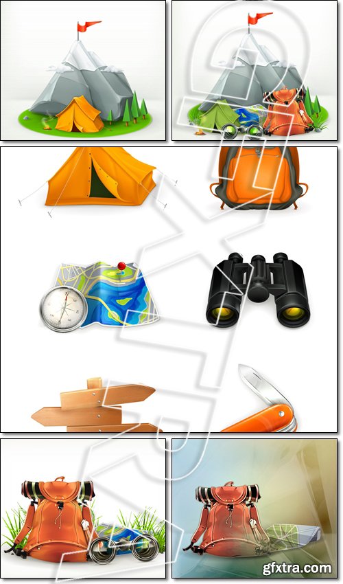 Backpacking illustration - Vector