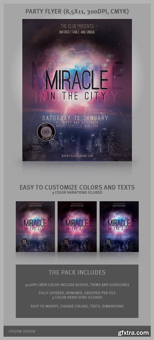 GraphicRiver - Miracle In The City - Party Flayer - 1184398