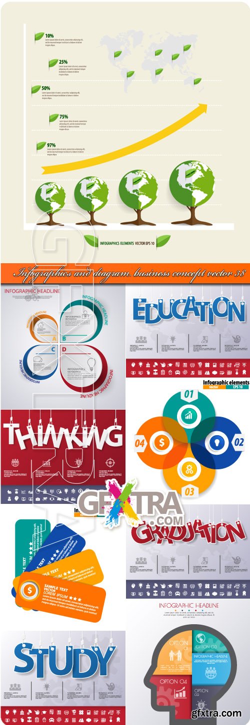 Infographics and diagram business concept vector 38