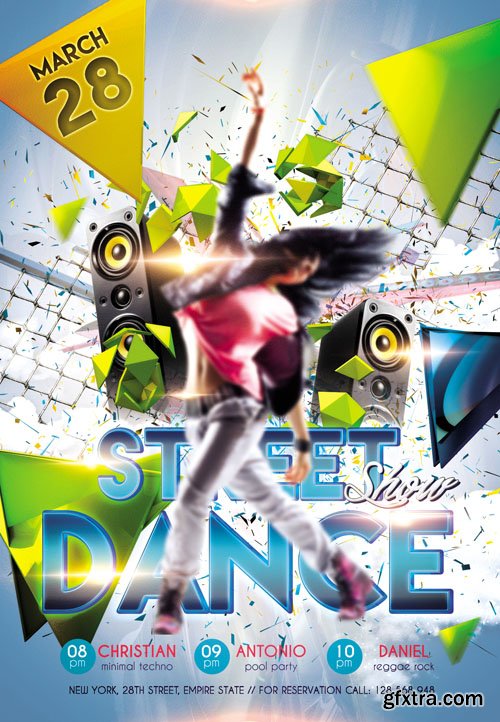 Street Dance Show Flyer PSD Template