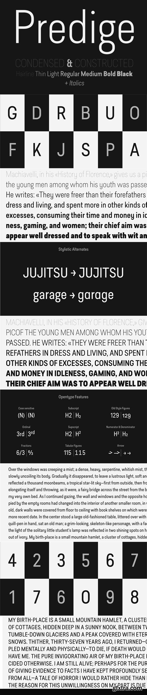Predige - Condensed & Constructed Font Family 14xOTF $170