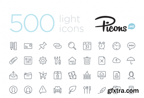 Picons Thin - 500 Modern Line Icons