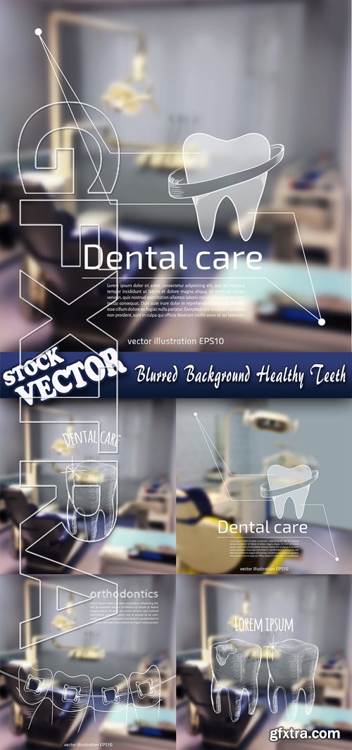 Stock Vector - Blurred Background Healthy Teeth