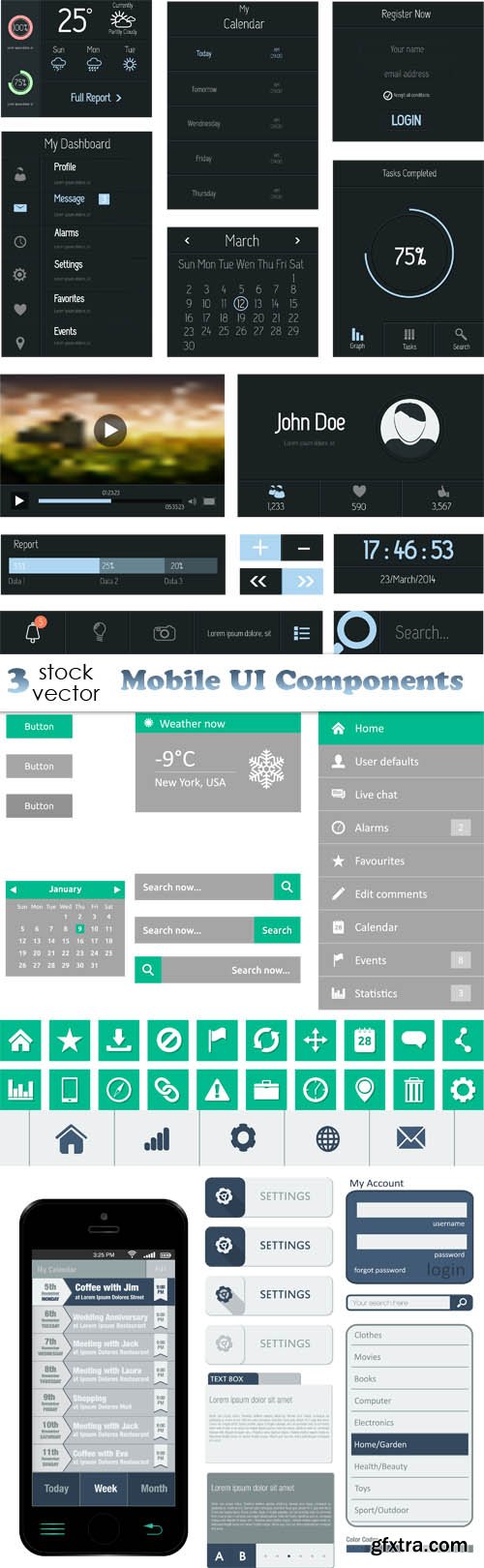 Vectors - Mobile UI Components