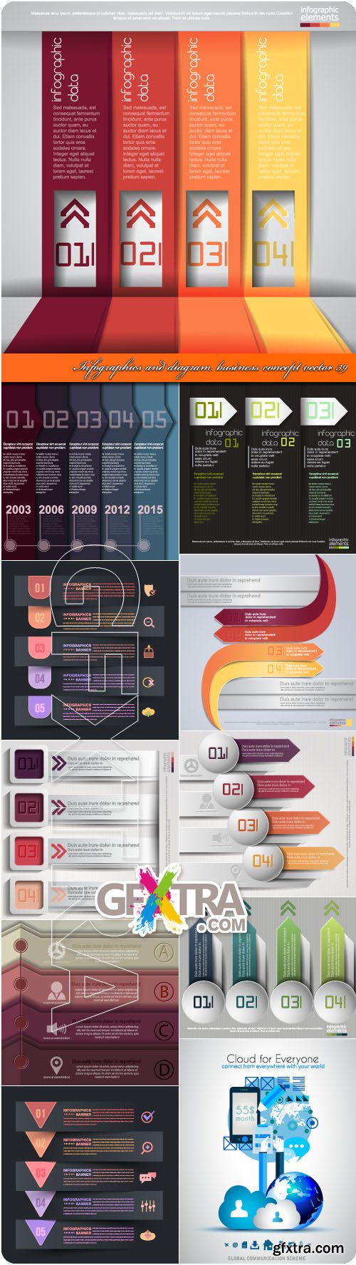 Infographics and diagram business concept vector 39