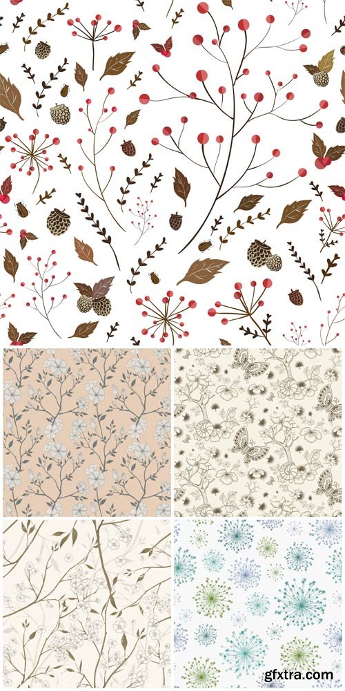 Vector backgrounds with floral elements, flowers