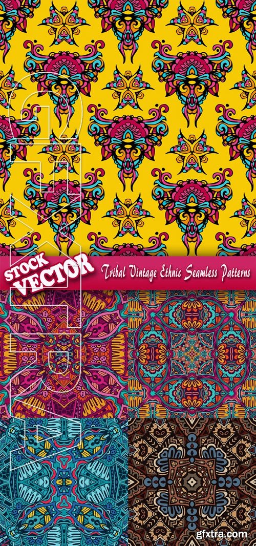 Stock Vector - Tribal Vintage Ethnic Seamless Patterns