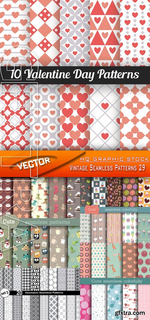 Stock Vector - Vintage Seamless Patterns 29