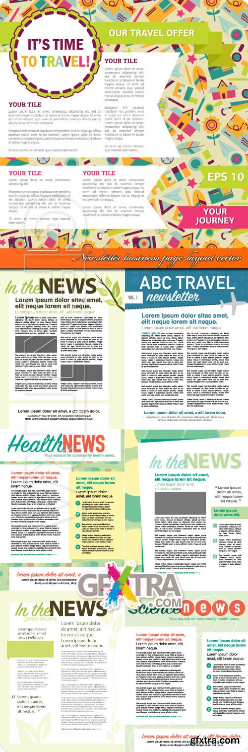 Newsletter business page layout vector