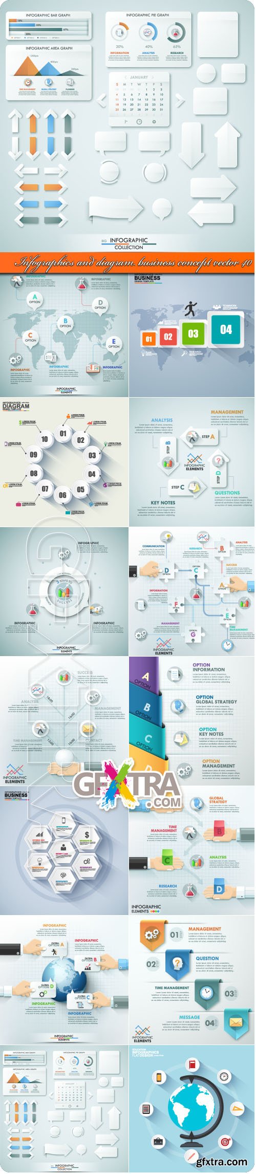 Infographics and diagram business concept vector 40