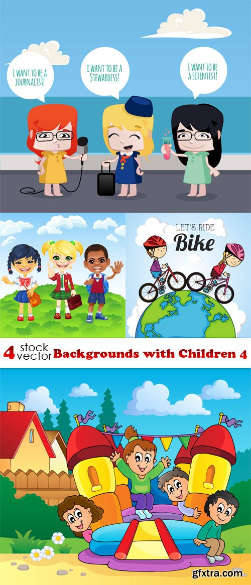 Vectors - Backgrounds with Children 4