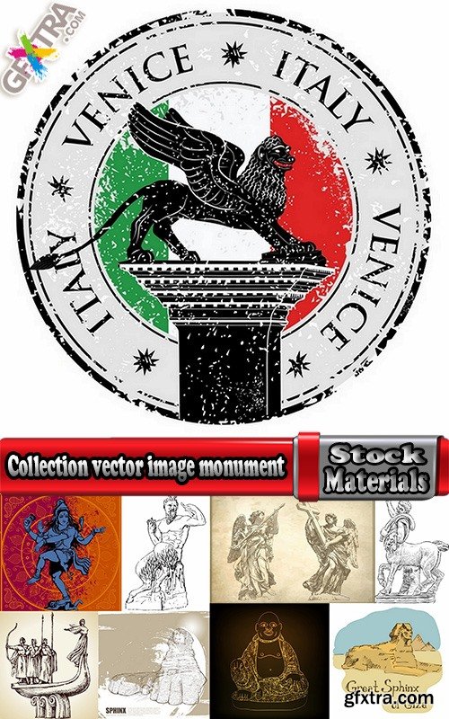 Collection vector image monument 25 Eps