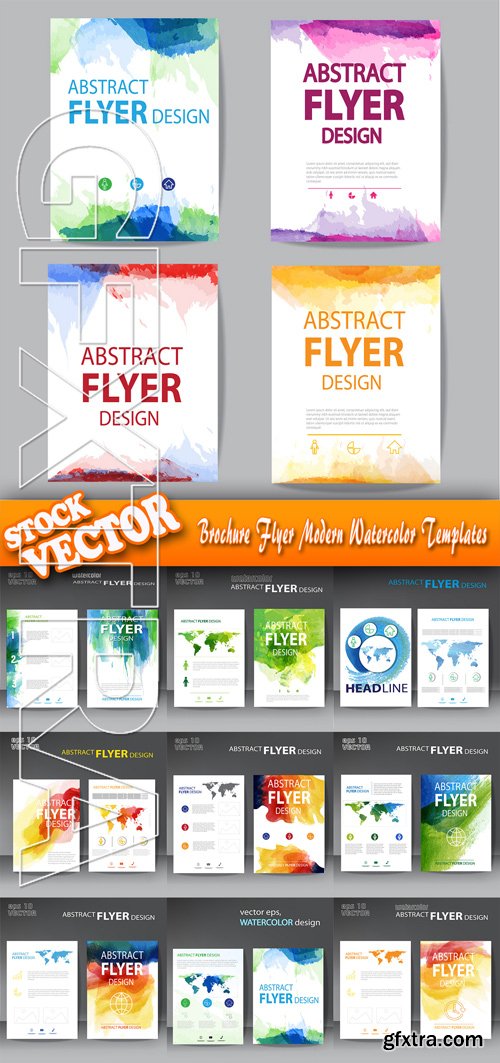 Stock Vector - Brochure Flyer Modern Watercolor Templates