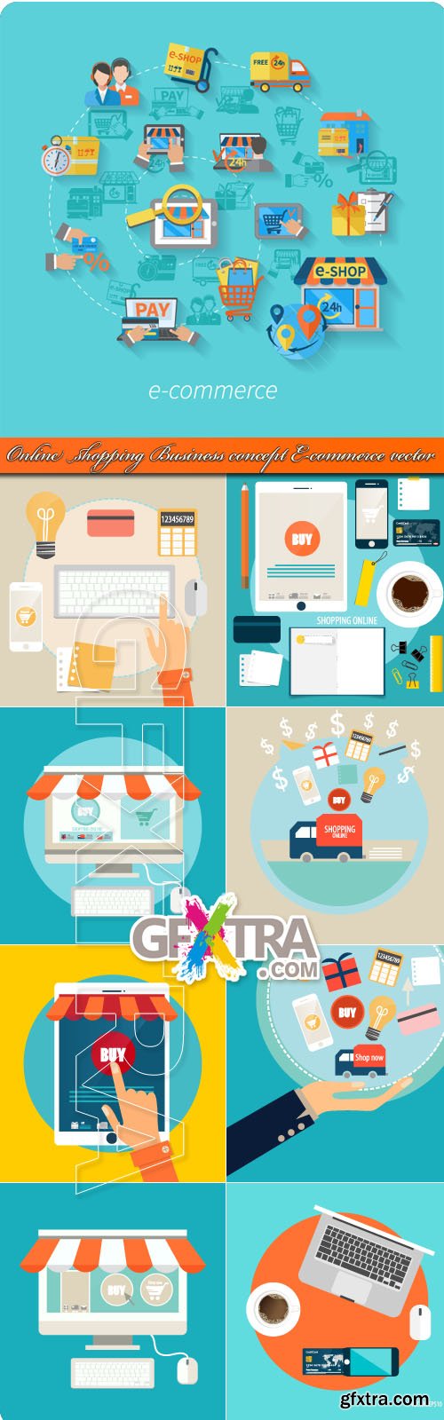Online shopping Business concept E-commerce vector
