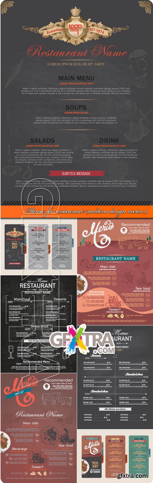 Menu for restaurant modern design vector 9