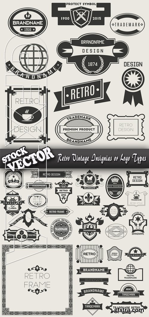 Stock Vector - Retro Vintage Insignias or Logotypes
