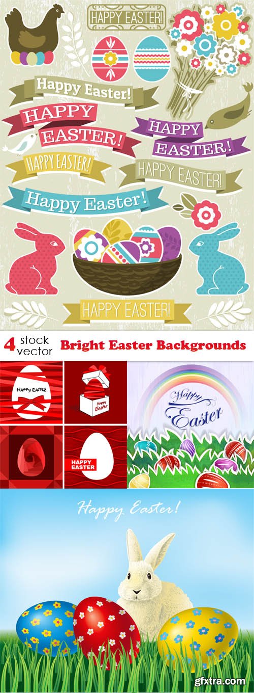 Vectors - Bright Easter Backgrounds