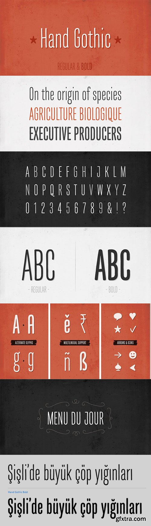 Hand Gothic - New Condensed Typeface 2xOTF $42
